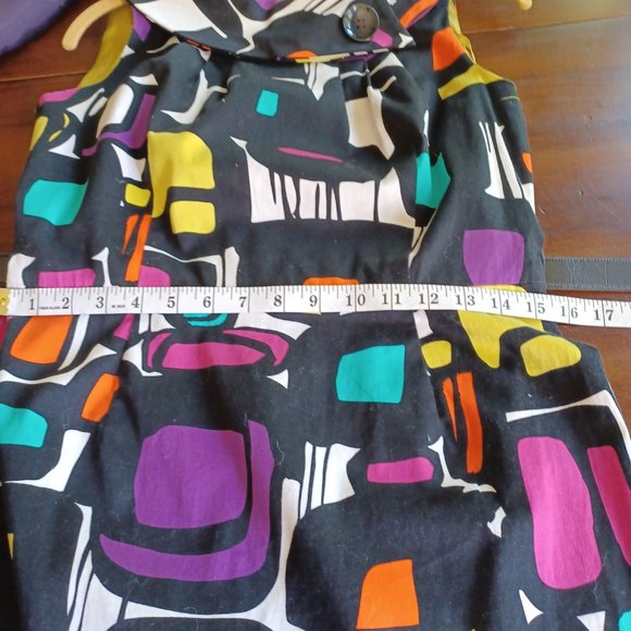 Madison Leigh Abstract Sleeveless Cotton Dress, Size 10P - Picture 7 of 8